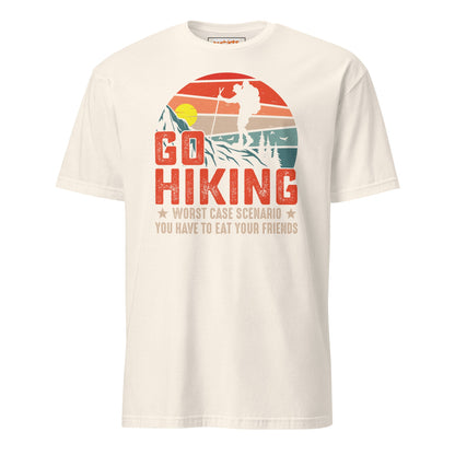 Go Hiking T-Shirt | Outdoors Camping Tee - Natural - T-Shirts Online
