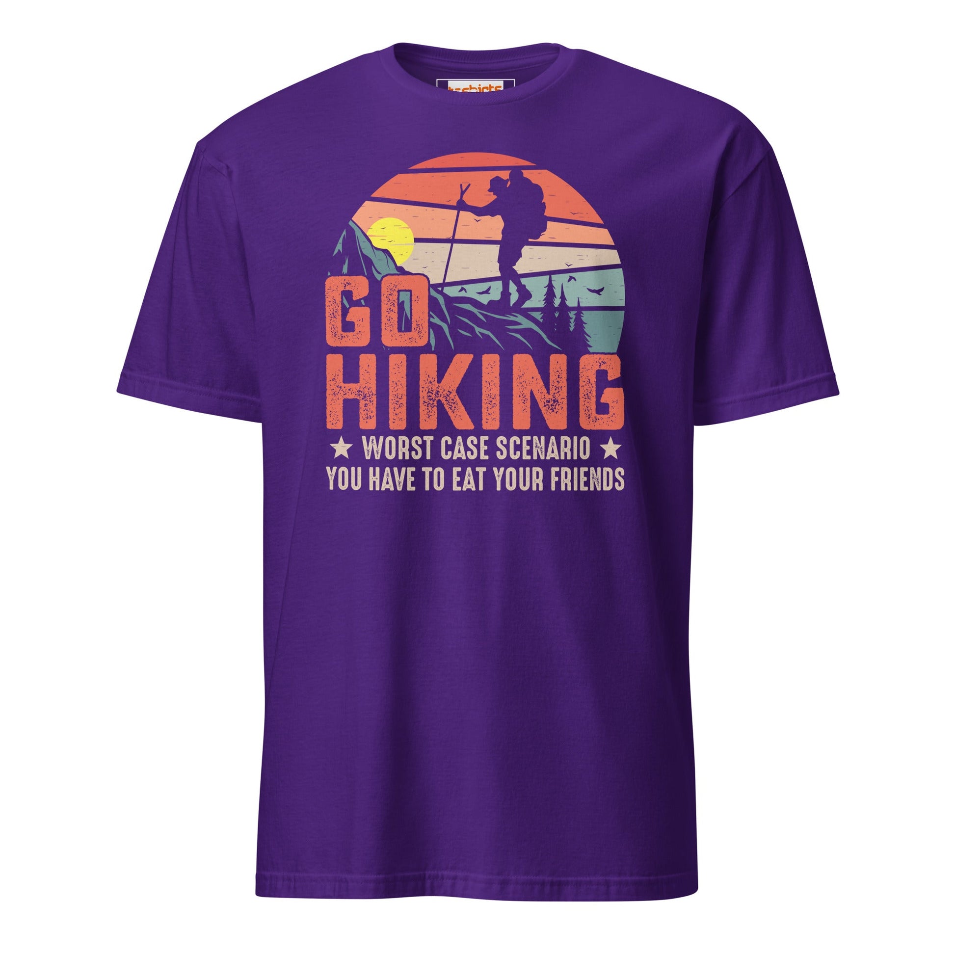 Go Hiking T-Shirt | Outdoors Camping Tee - Purple - T-Shirts Online