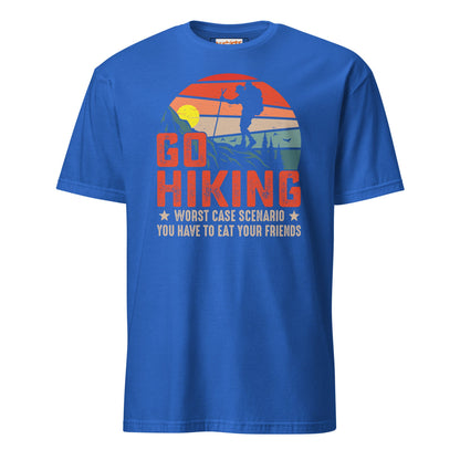 Go Hiking T-Shirt | Outdoors Camping Tee - Royal - T-Shirts Online