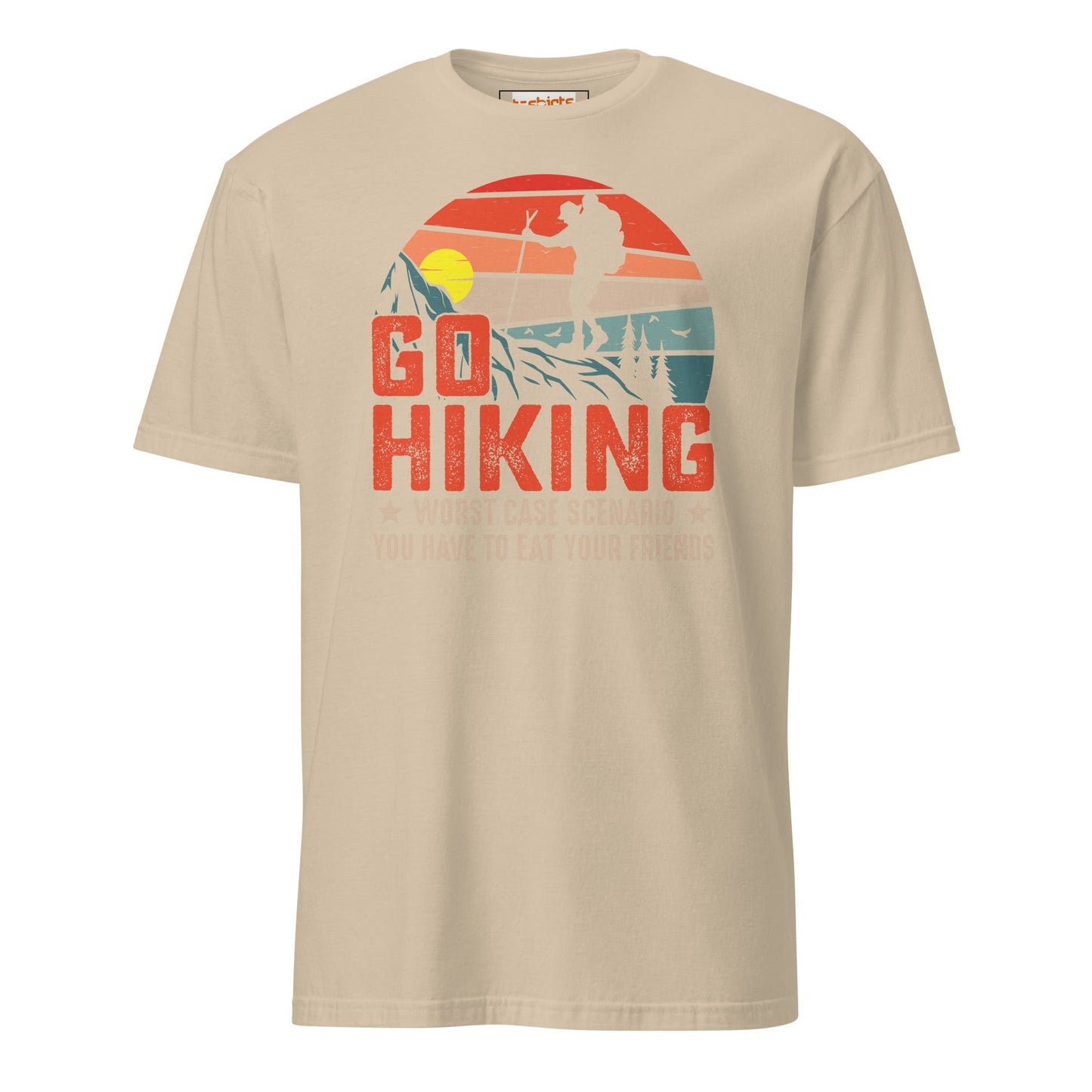 Go Hiking T-Shirt | Outdoors Camping Tee - Sand - T-Shirts Online