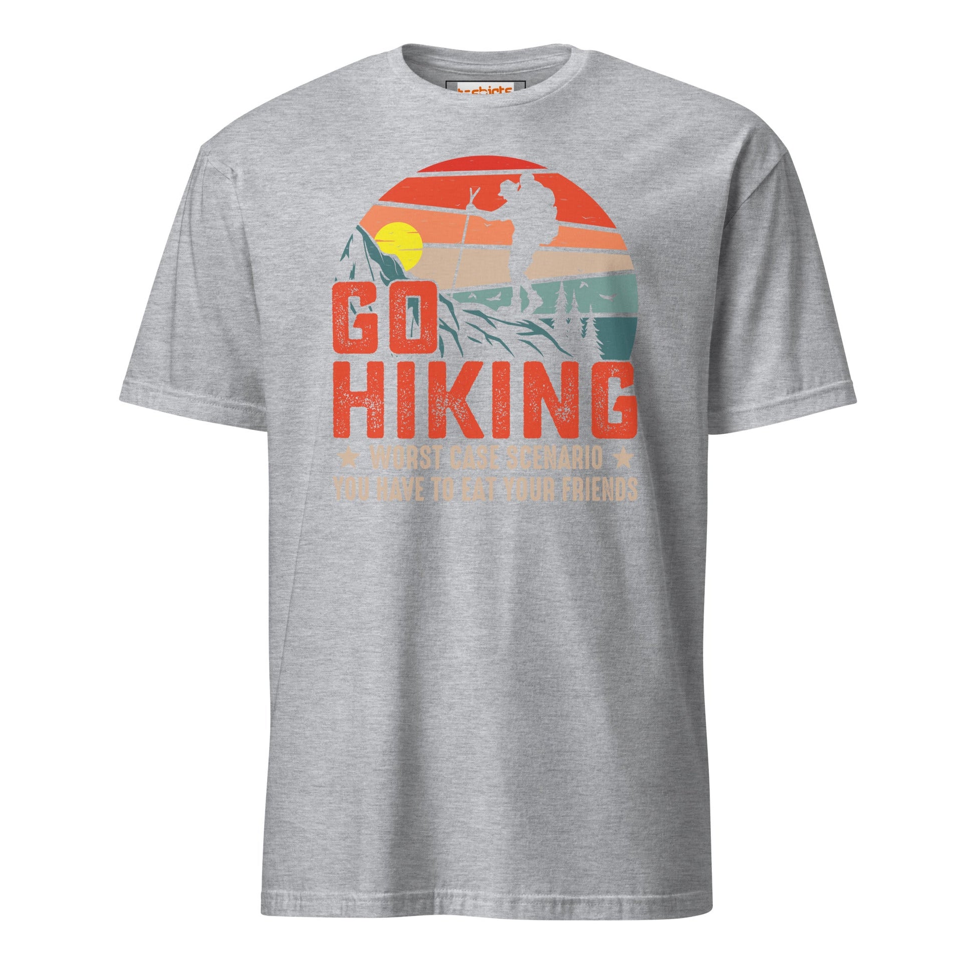 Go Hiking T-Shirt | Outdoors Camping Tee - Sport Grey - T-Shirts Online
