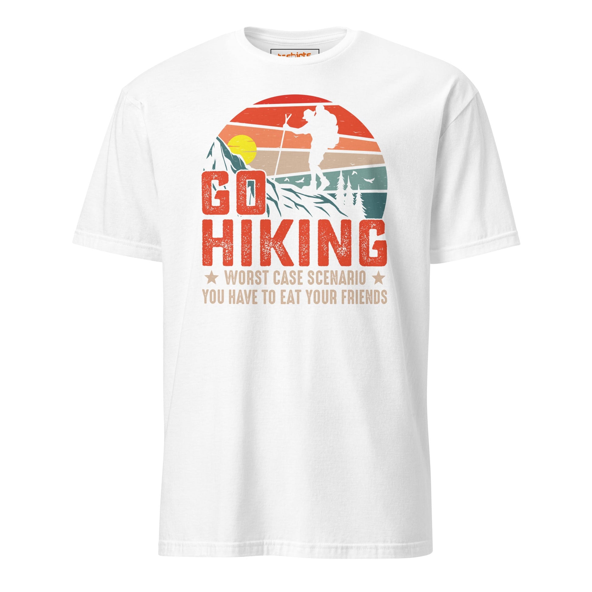 Go Hiking T-Shirt | Outdoors Camping Tee - White - T-Shirts Online