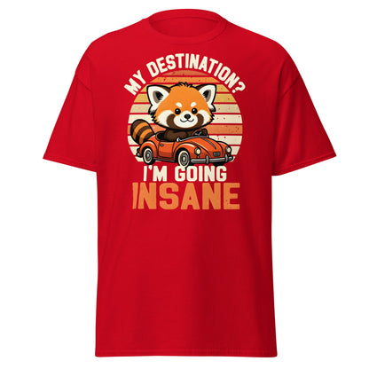 Going Insane Red Panda T-Shirt - Funny Retro Car Tee - Red - T-Shirts Online