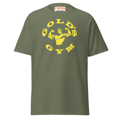 Gold’s Gym T-Shirt | Classic Bodybuilder Fitness Tee - Military Green - T-Shirts Online