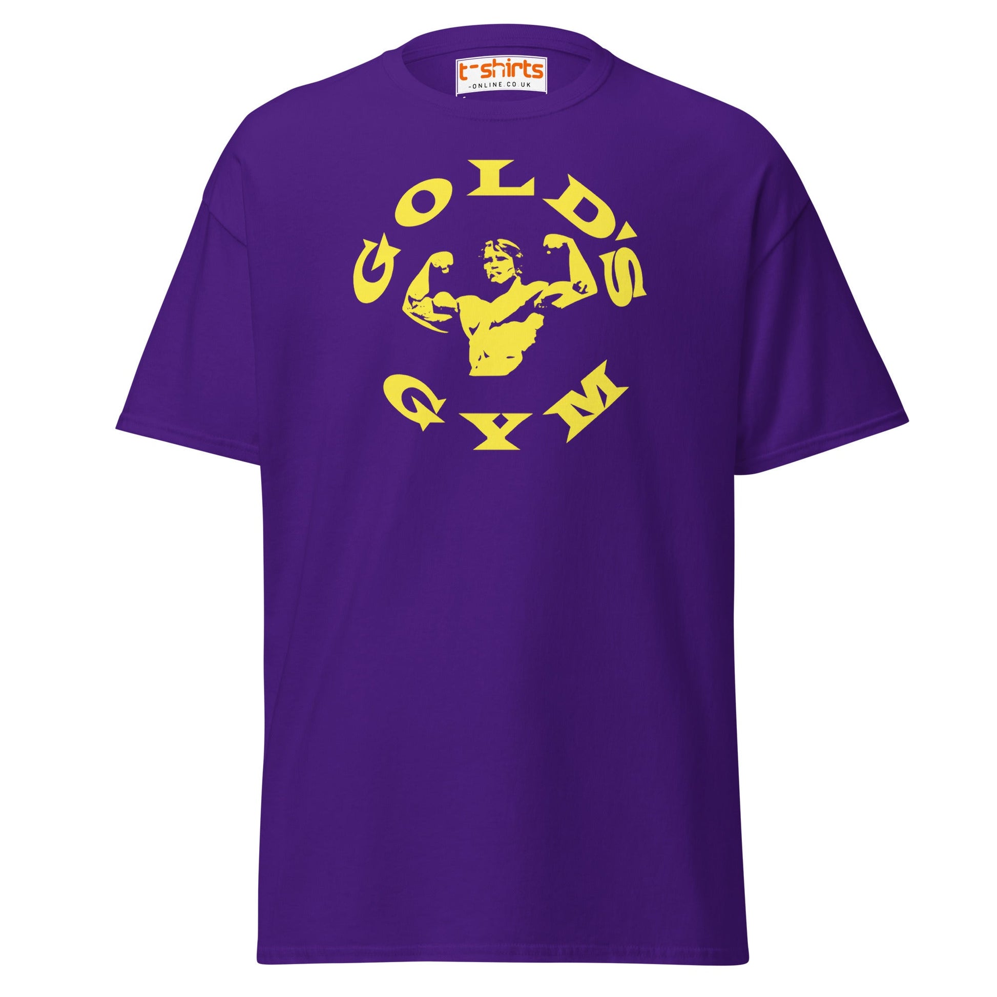 Gold’s Gym T-Shirt | Classic Bodybuilder Fitness Tee - Purple - T-Shirts Online