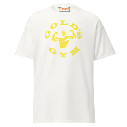 Gold’s Gym T-Shirt | Classic Bodybuilder Fitness Tee - White - T-Shirts Online