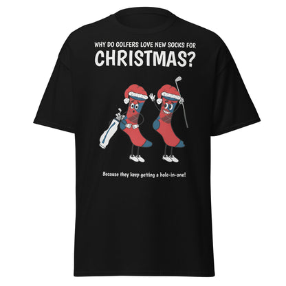 Golfers Love New Socks Christmas T-Shirt | Funny Golf Pun - Black - T-Shirts Online