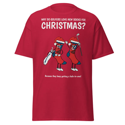 Golfers Love New Socks Christmas T-Shirt | Funny Golf Pun - Cardinal - T-Shirts Online