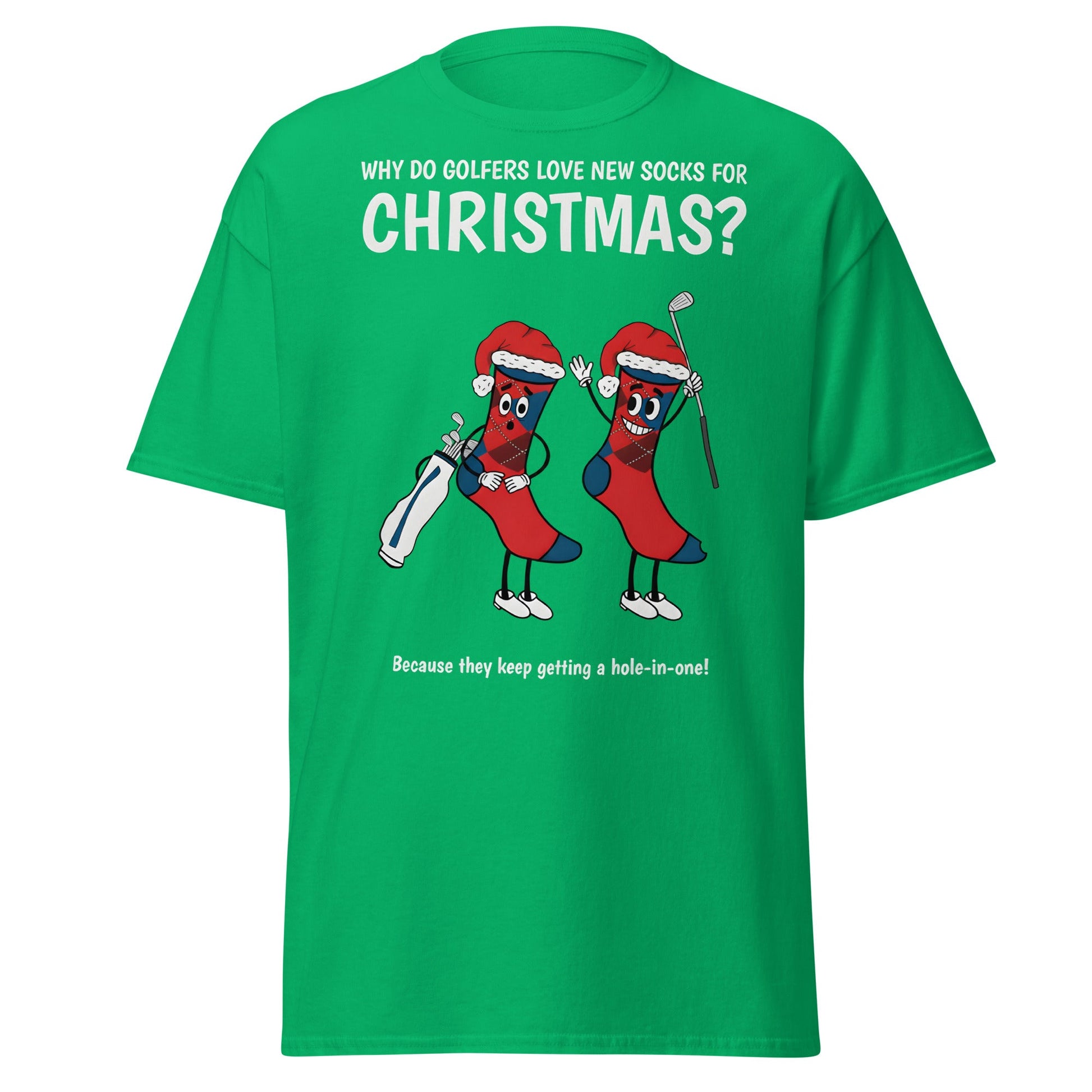 Golfers Love New Socks Christmas T-Shirt | Funny Golf Pun - Irish Green - T-Shirts Online