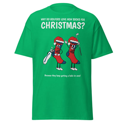 Golfers Love New Socks Christmas T-Shirt | Funny Golf Pun - Irish Green - T-Shirts Online