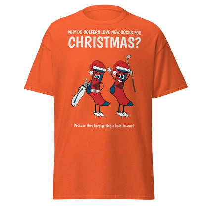 Golfers Love New Socks Christmas T-Shirt | Funny Golf Pun - Orange - T-Shirts Online