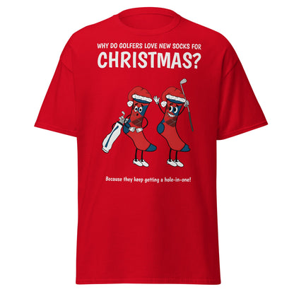 Golfers Love New Socks Christmas T-Shirt | Funny Golf Pun - Red - T-Shirts Online