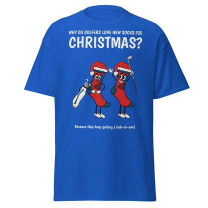 Golfers Love New Socks Christmas T-Shirt | Funny Golf Pun - Royal - T-Shirts Online
