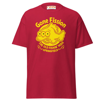 Gone Fission T-Shirt – Three - Eyed Fish Parody Tee - Cardinal - T-Shirts Online