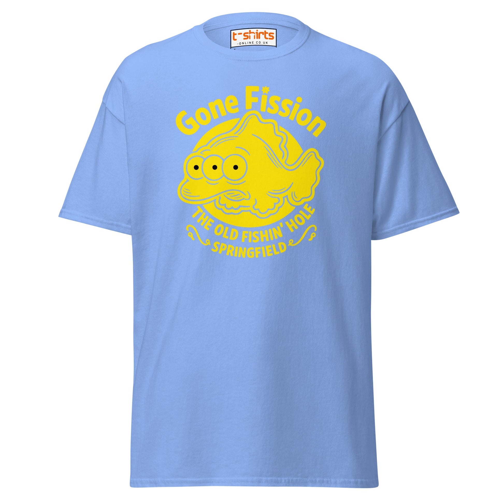 Gone Fission T-Shirt – Three - Eyed Fish Parody Tee - Carolina Blue - T-Shirts Online