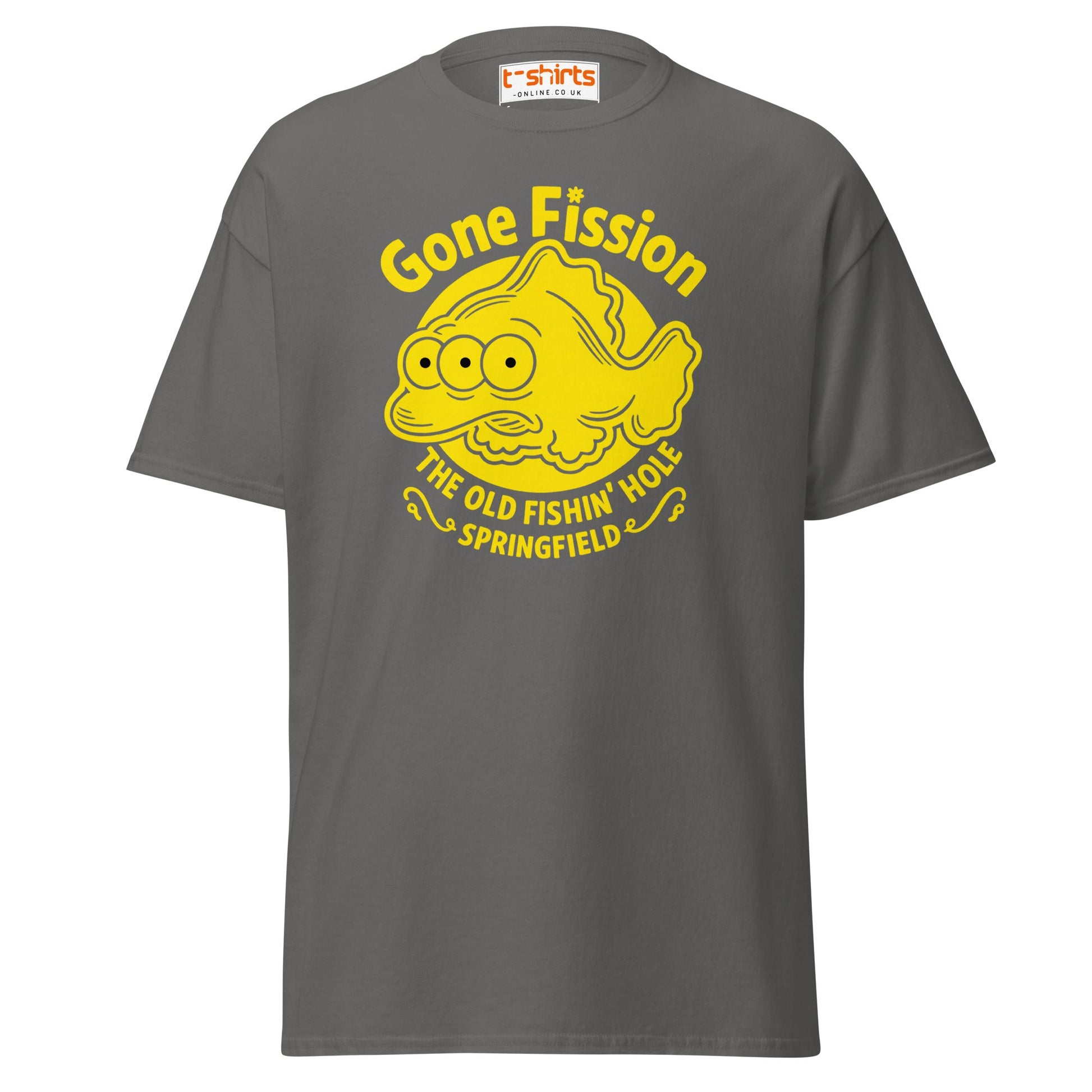 Gone Fission T-Shirt – Three - Eyed Fish Parody Tee - Charcoal - T-Shirts Online