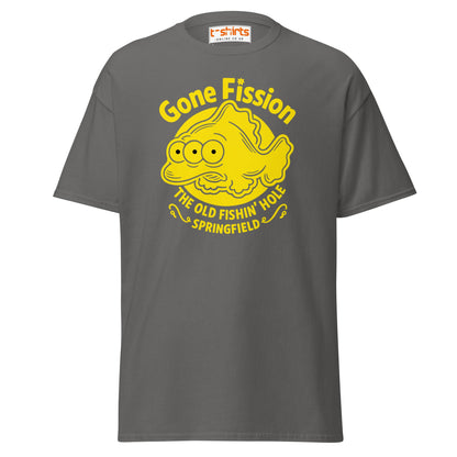 Gone Fission T-Shirt – Three - Eyed Fish Parody Tee - Charcoal - T-Shirts Online
