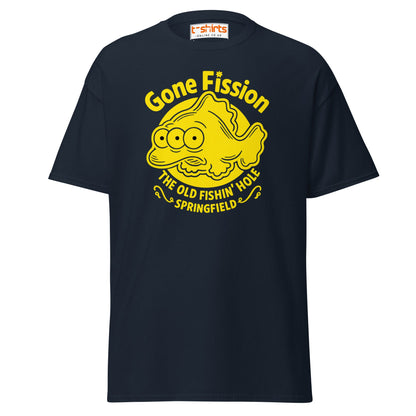 Gone Fission T-Shirt – Three - Eyed Fish Parody Tee - Navy - T-Shirts Online
