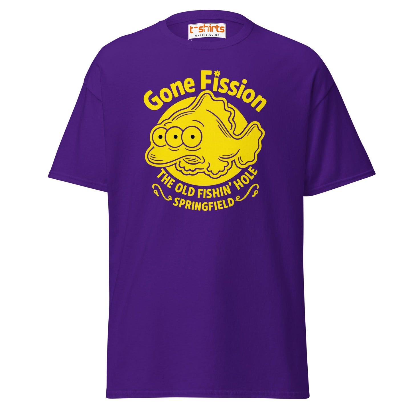 Gone Fission T-Shirt – Three - Eyed Fish Parody Tee - Purple - T-Shirts Online