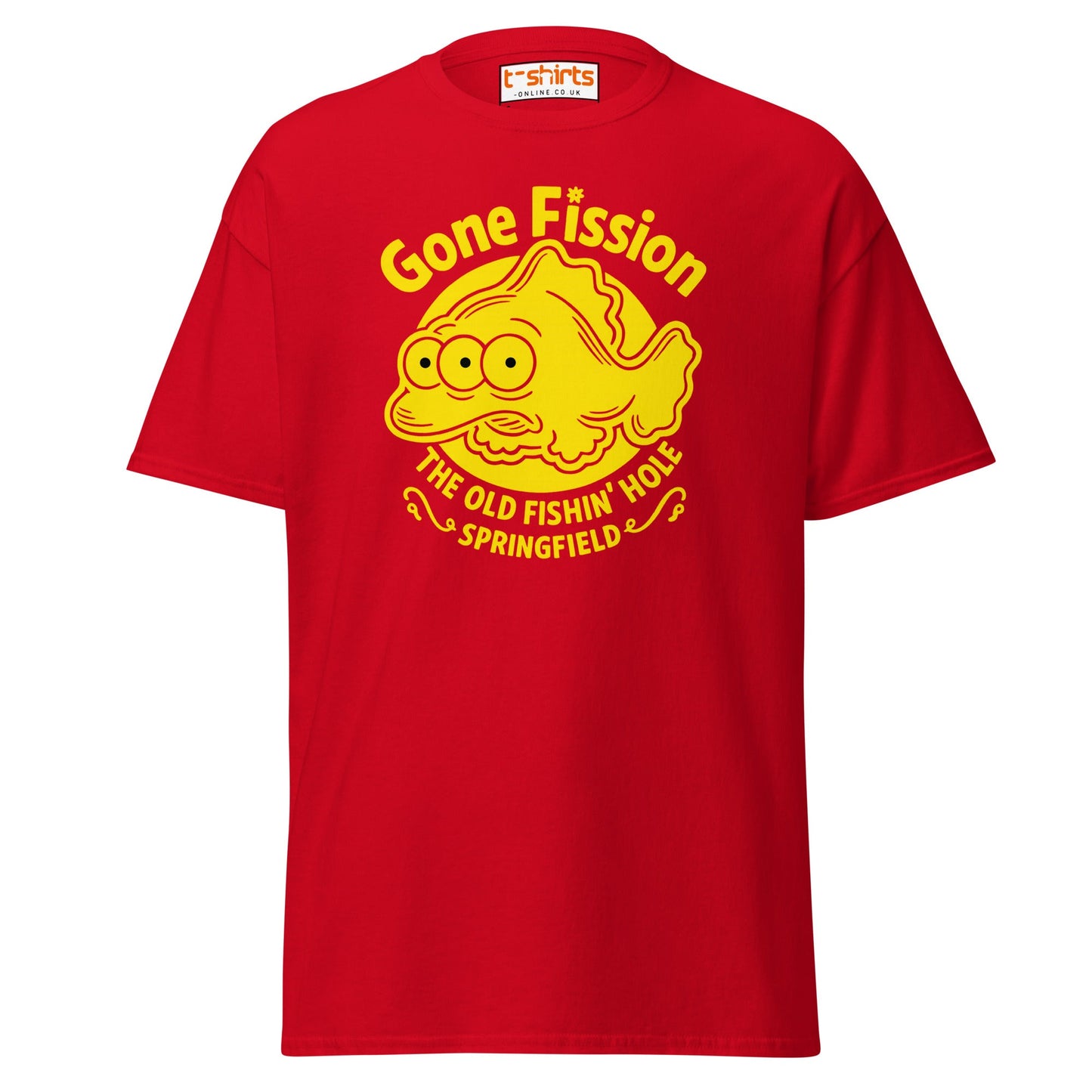 Gone Fission T-Shirt – Three - Eyed Fish Parody Tee - Red - T-Shirts Online