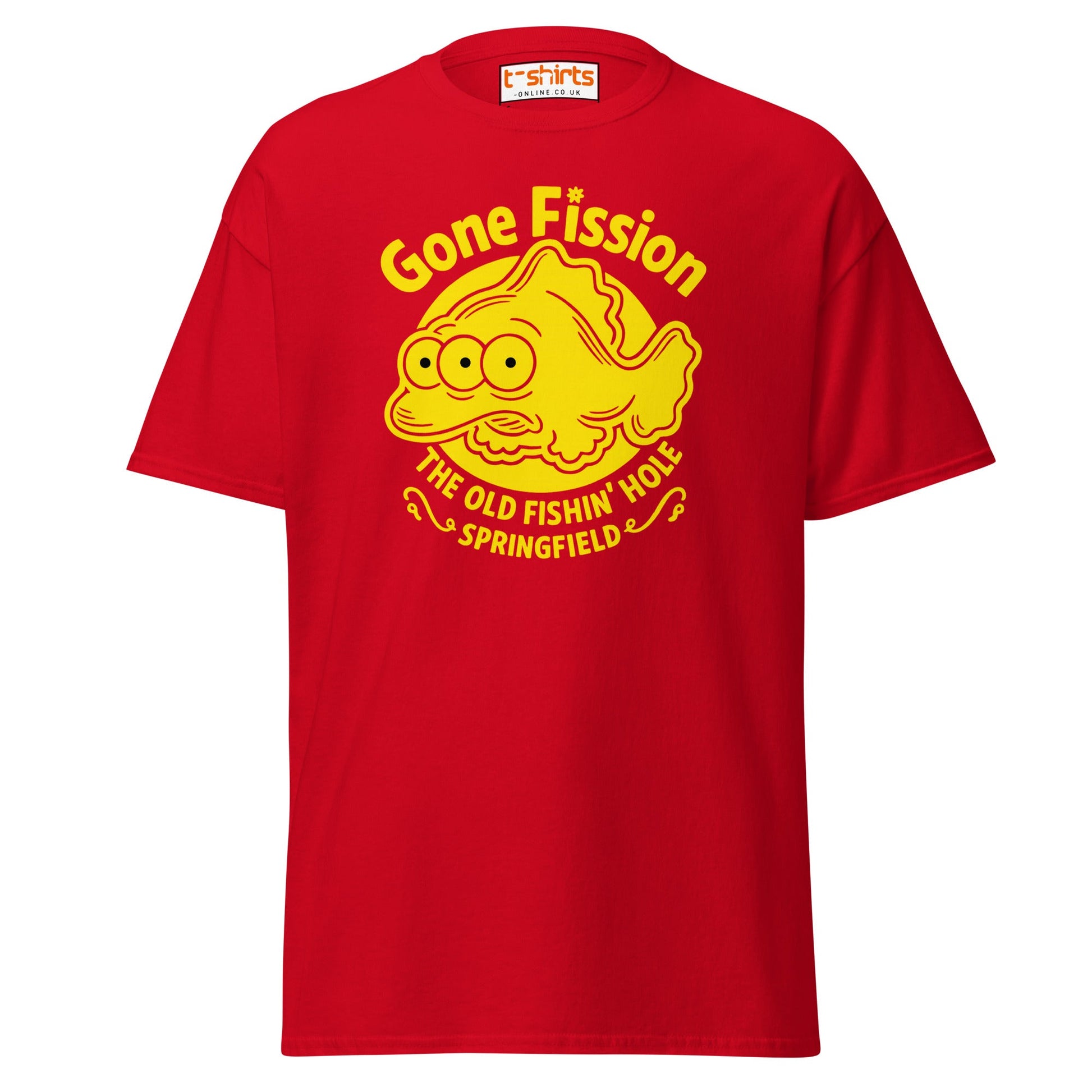 Gone Fission T-Shirt – Three - Eyed Fish Parody Tee - Red - T-Shirts Online