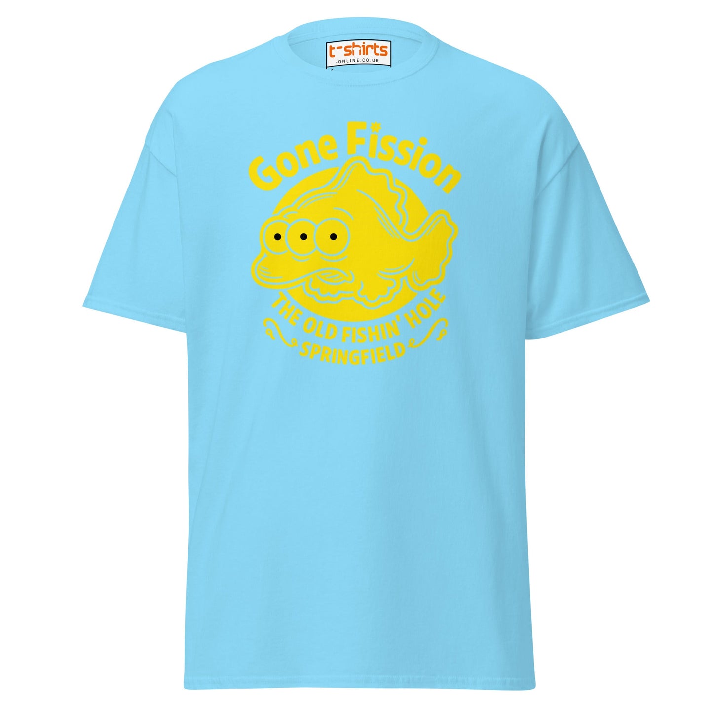 Gone Fission T-Shirt – Three - Eyed Fish Parody Tee - Sky - T-Shirts Online