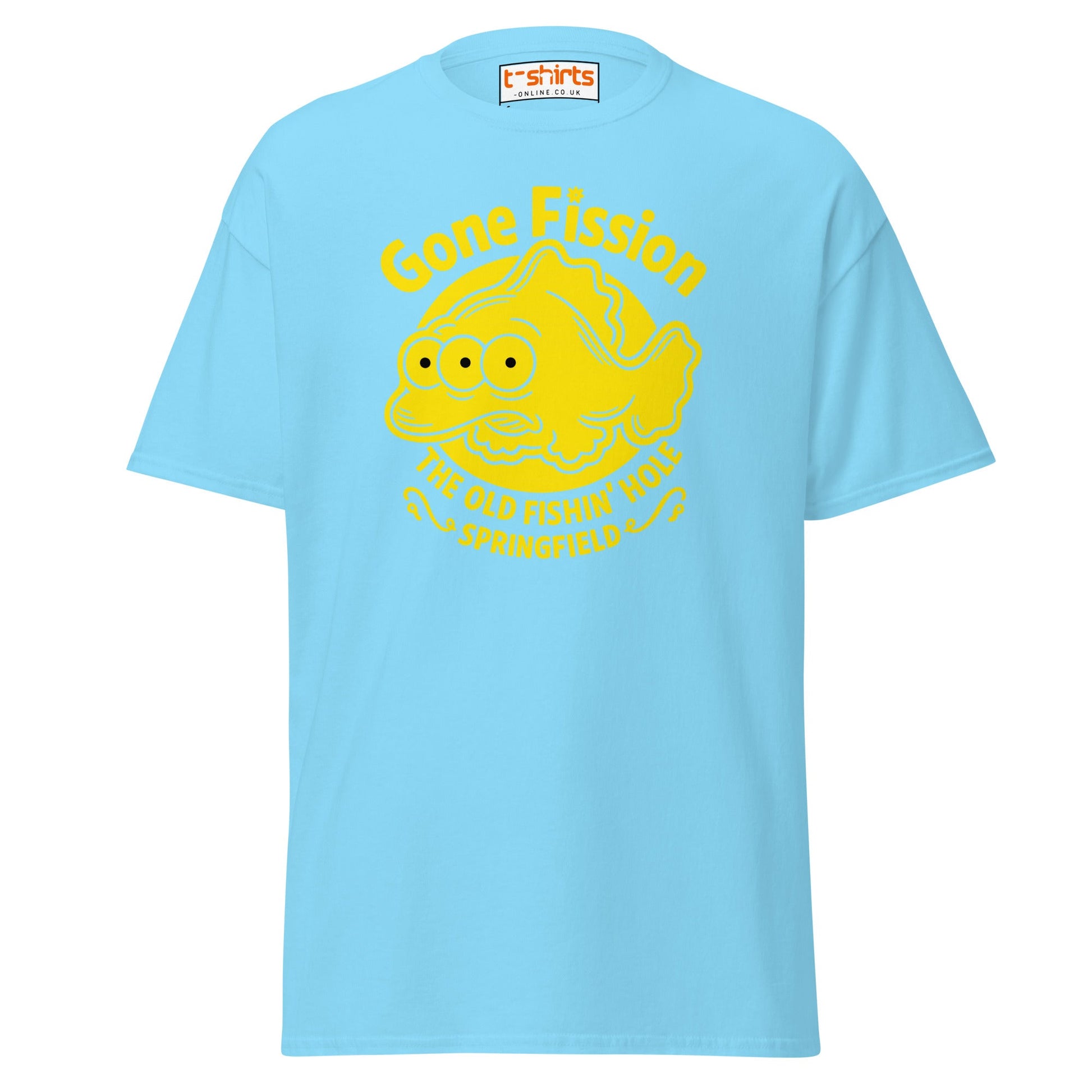 Gone Fission T-Shirt – Three - Eyed Fish Parody Tee - Sky - T-Shirts Online