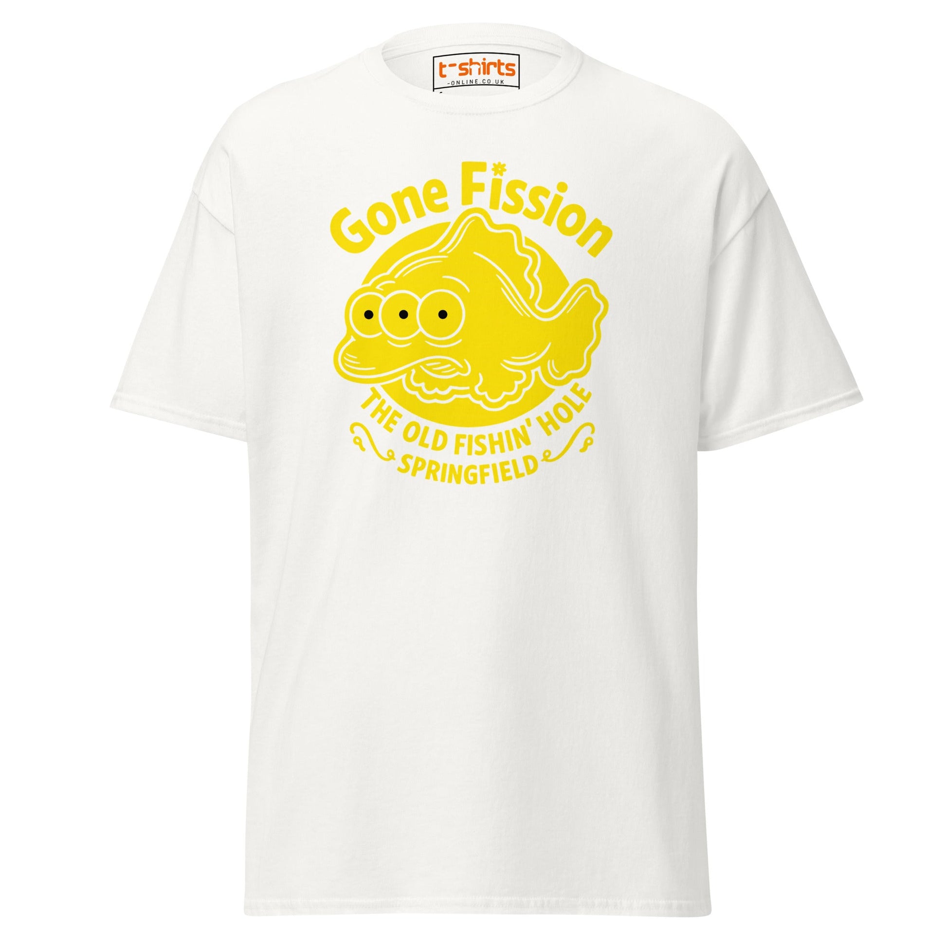 Gone Fission T-Shirt – Three - Eyed Fish Parody Tee - White - T-Shirts Online