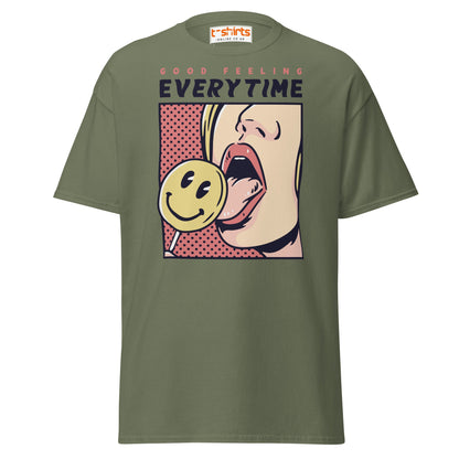 Good Feeling Every Time T-Shirt - Military Green - T-Shirts Online
