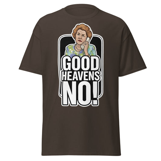Good Heavens No! T-Shirt – Funny Retro British Comedy Tee - Dark Chocolate - T-Shirts Online