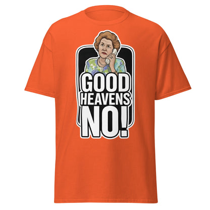 Good Heavens No! T-Shirt – Funny Retro British Comedy Tee - Orange - T-Shirts Online