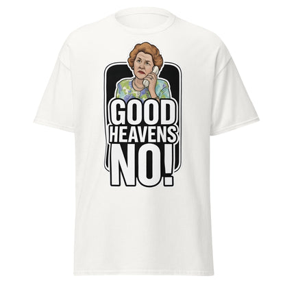 Good Heavens No! T-Shirt – Funny Retro British Comedy Tee - White - T-Shirts Online