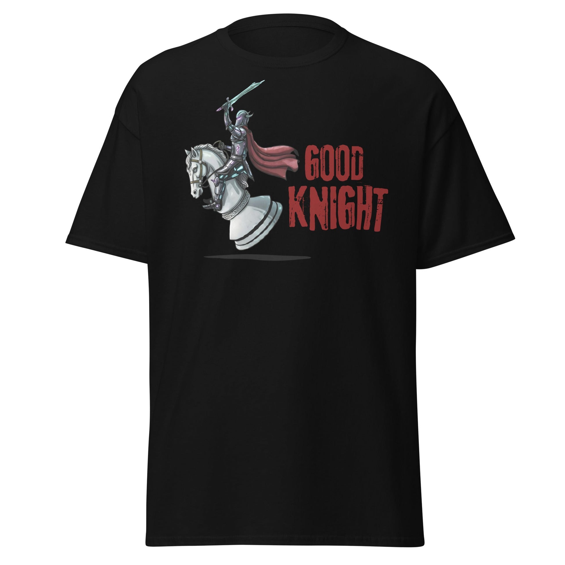 Good Knight Chess T-Shirt | Funny Pun Fantasy Gamer Tee - Black - T-Shirts Online