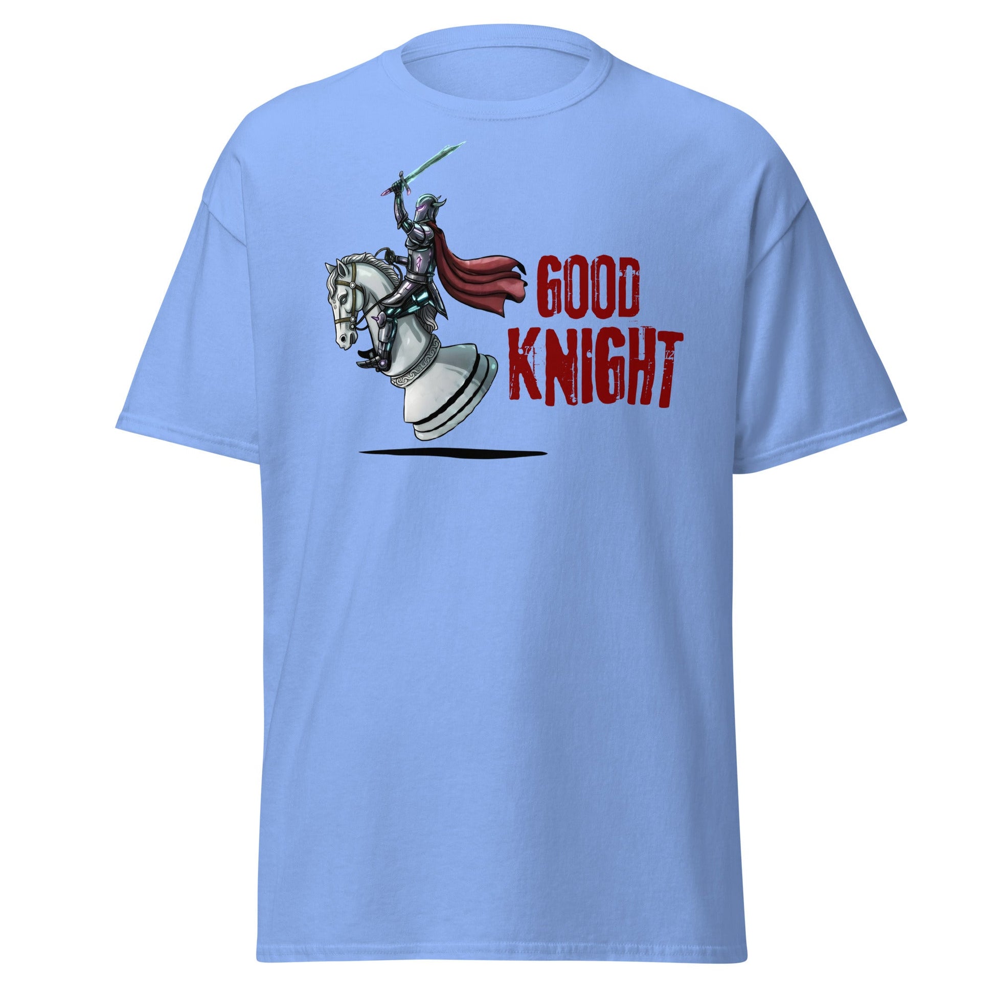 Good Knight Chess T-Shirt | Funny Pun Fantasy Gamer Tee - Carolina Blue - T-Shirts Online