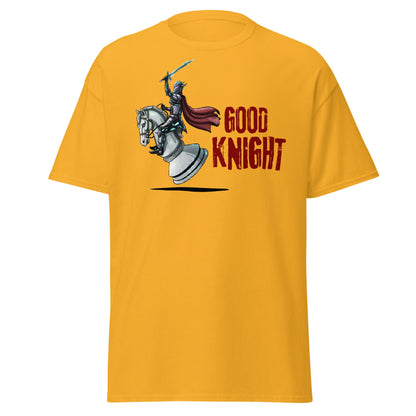 Good Knight Chess T-Shirt | Funny Pun Fantasy Gamer Tee - Gold - T-Shirts Online
