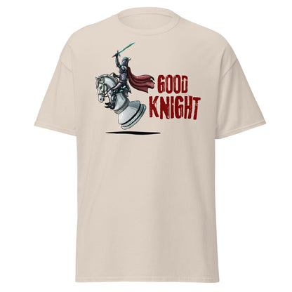 Good Knight Chess T-Shirt | Funny Pun Fantasy Gamer Tee - Natural - T-Shirts Online