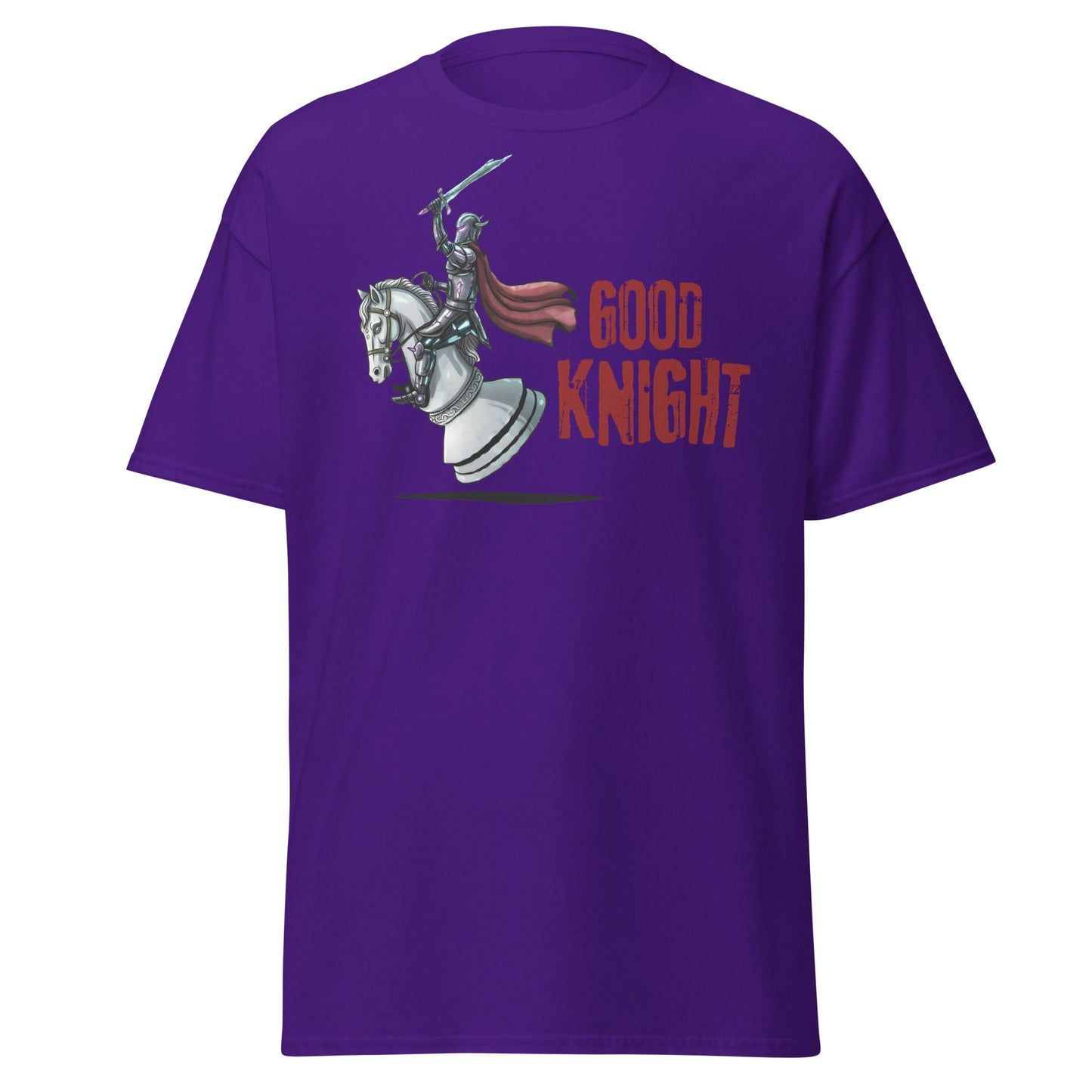 Good Knight Chess T-Shirt | Funny Pun Fantasy Gamer Tee - Purple - T-Shirts Online