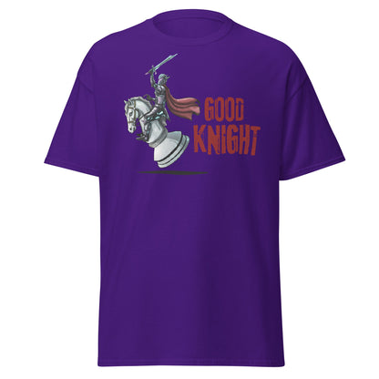 Good Knight Chess T-Shirt | Funny Pun Fantasy Gamer Tee - Purple - T-Shirts Online