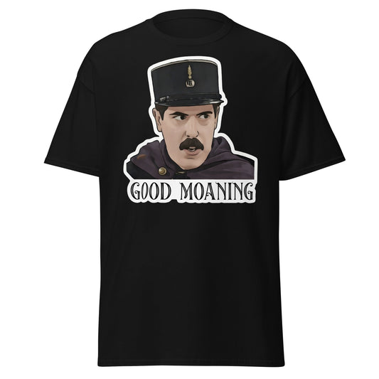 Good Moaning Officer Crabtree T-Shirt | Funny Sitcom Tee - Black - T-Shirts Online