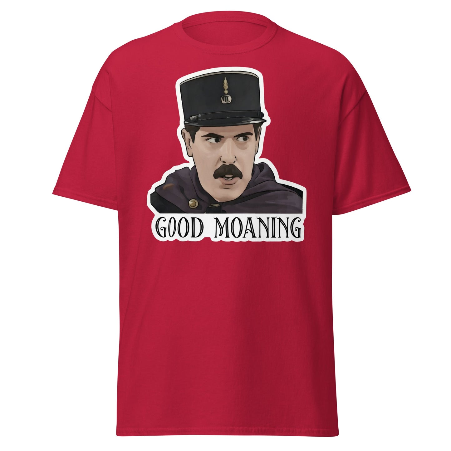 Good Moaning Officer Crabtree T-Shirt | Funny Sitcom Tee - Cardinal - T-Shirts Online