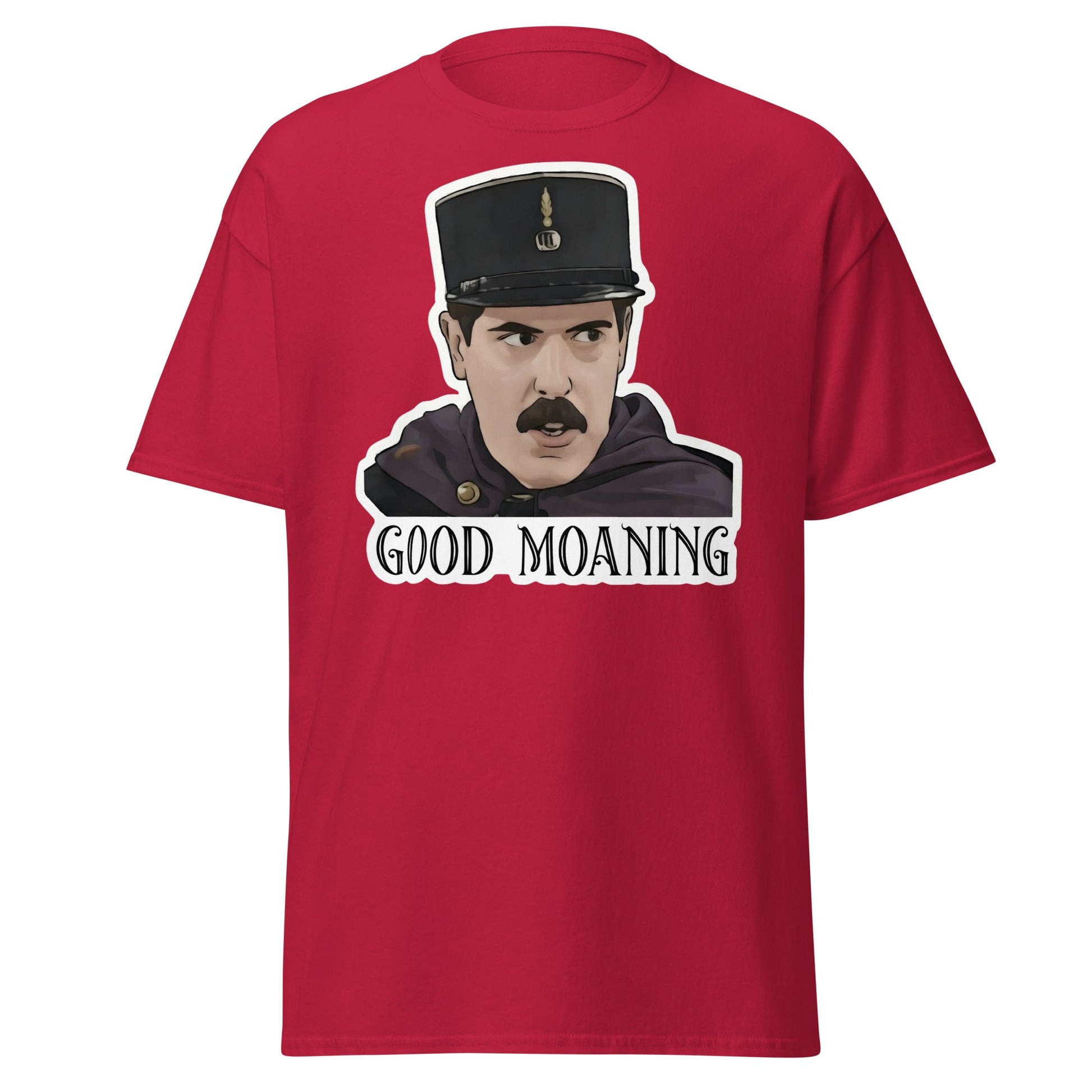 Good Moaning Officer Crabtree T-Shirt | Funny Sitcom Tee - Cardinal - T-Shirts Online