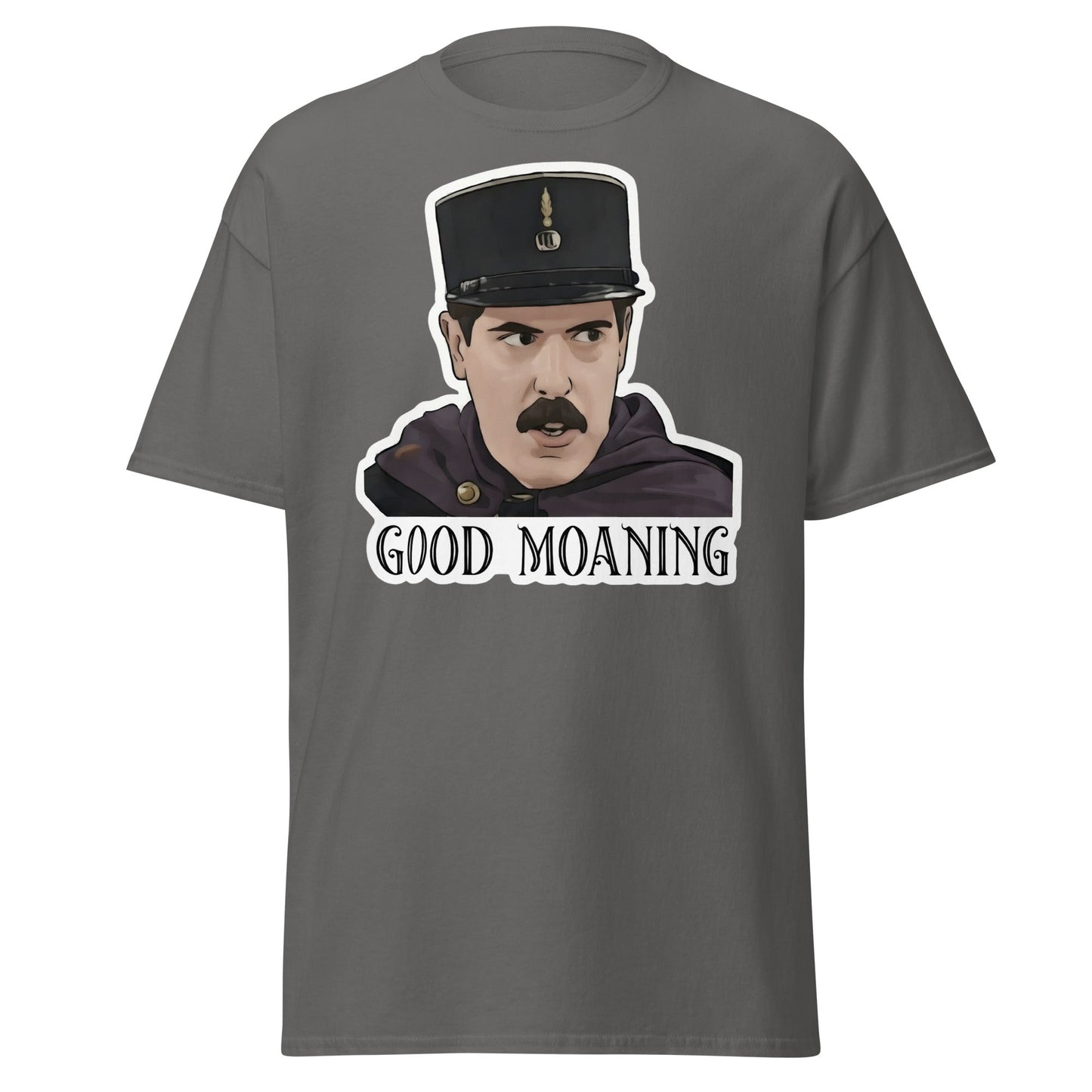 Good Moaning Officer Crabtree T-Shirt | Funny Sitcom Tee - Charcoal - T-Shirts Online
