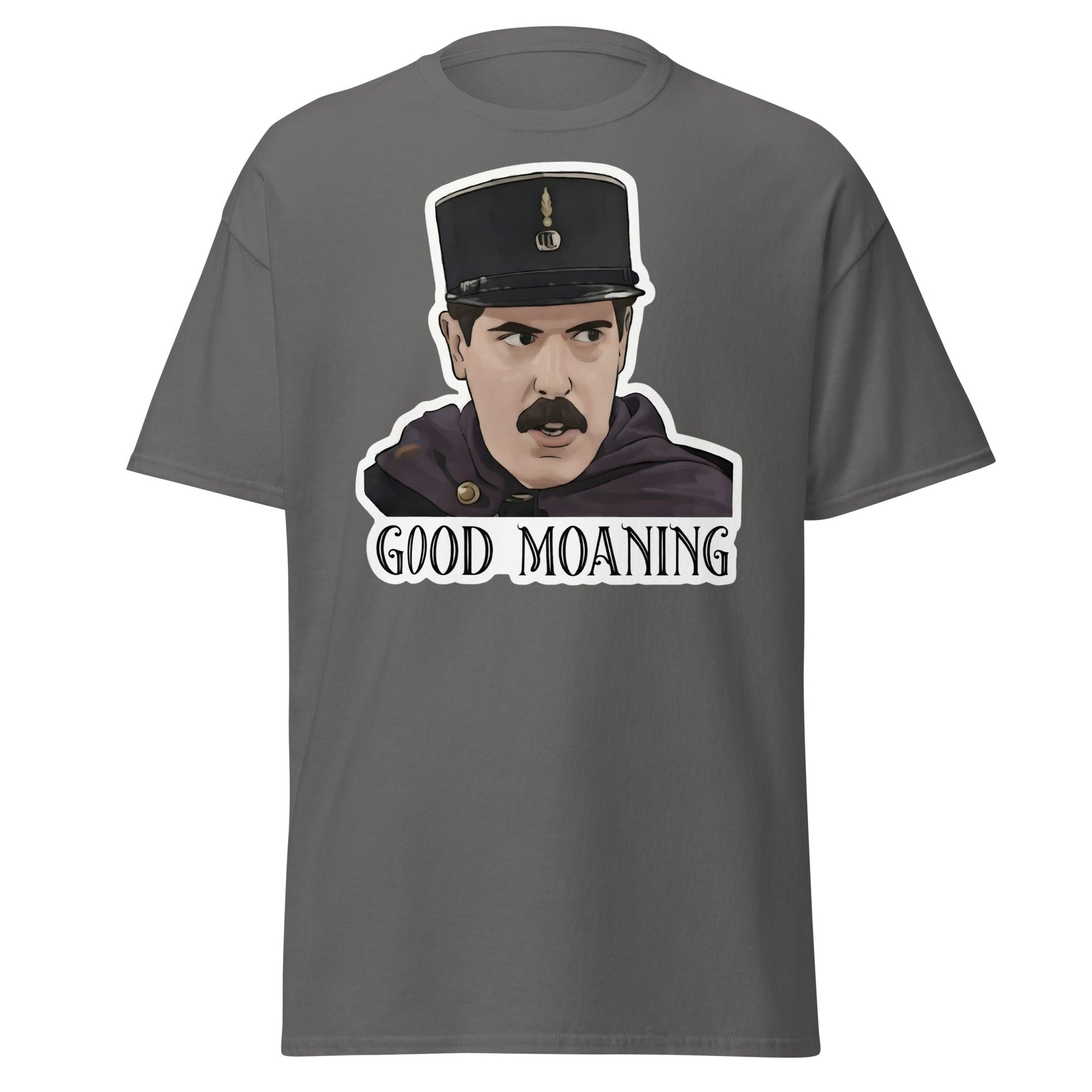 Good Moaning Officer Crabtree T-Shirt | Funny Sitcom Tee - Charcoal - T-Shirts Online