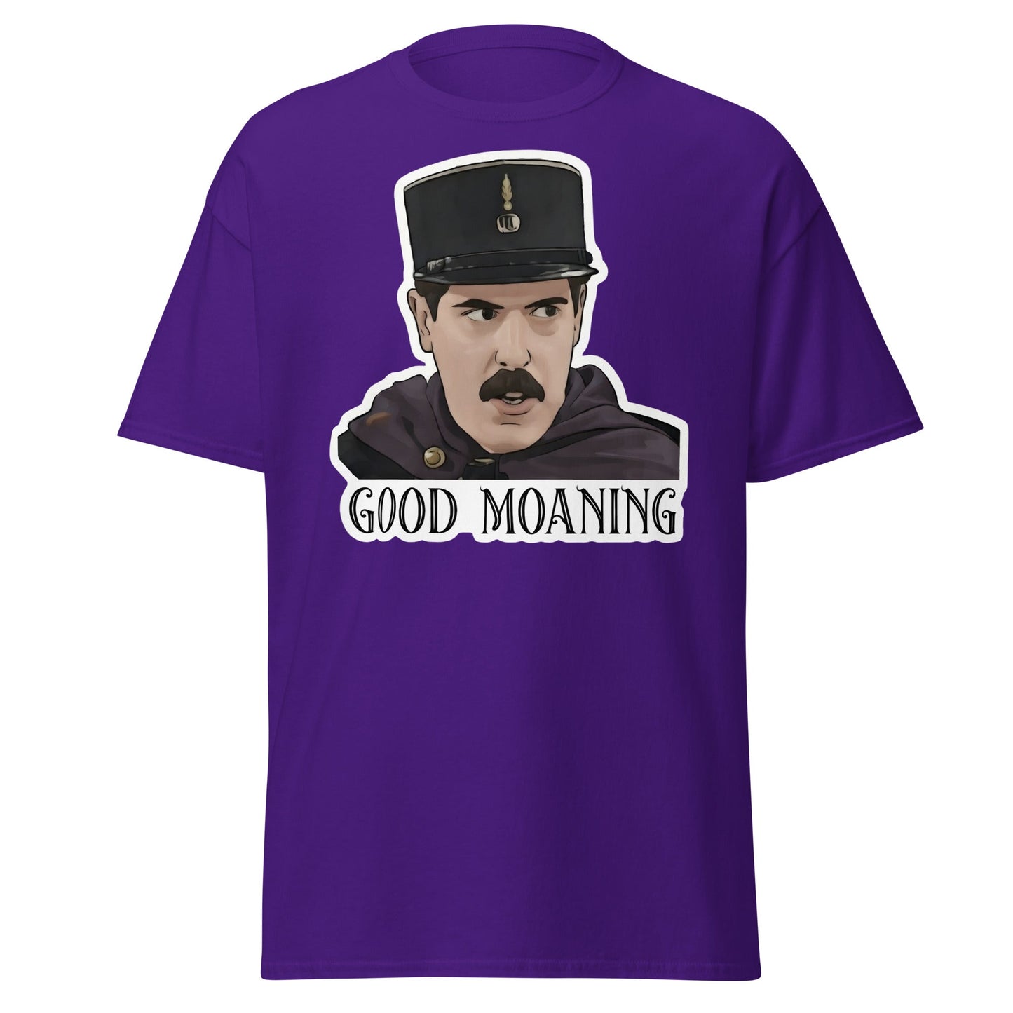 Good Moaning Officer Crabtree T-Shirt | Funny Sitcom Tee - Purple - T-Shirts Online