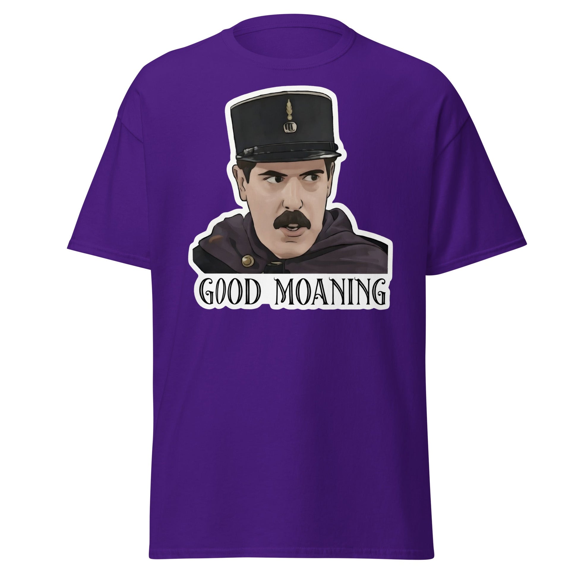 Good Moaning Officer Crabtree T-Shirt | Funny Sitcom Tee - Purple - T-Shirts Online