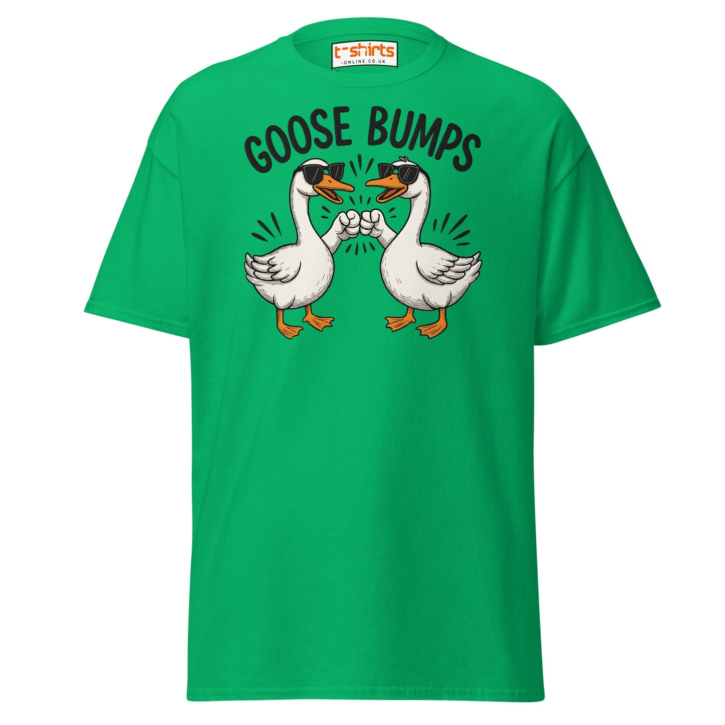 Goose Bumps Funny Goose Fist Bump T-Shirt - Irish Green - T-Shirts Online
