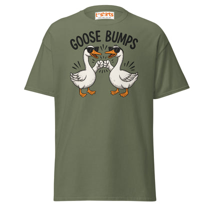 Goose Bumps Funny Goose Fist Bump T-Shirt - Military Green - T-Shirts Online