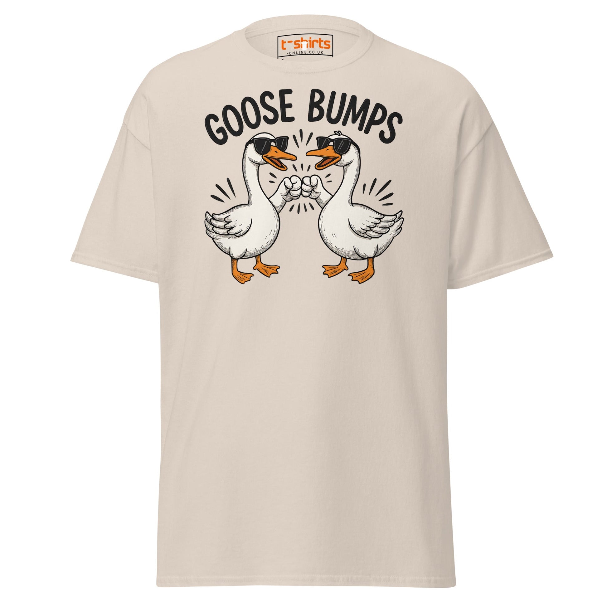 Goose Bumps Funny Goose Fist Bump T-Shirt - Natural - T-Shirts Online