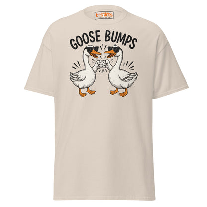 Goose Bumps Funny Goose Fist Bump T-Shirt - Natural - T-Shirts Online