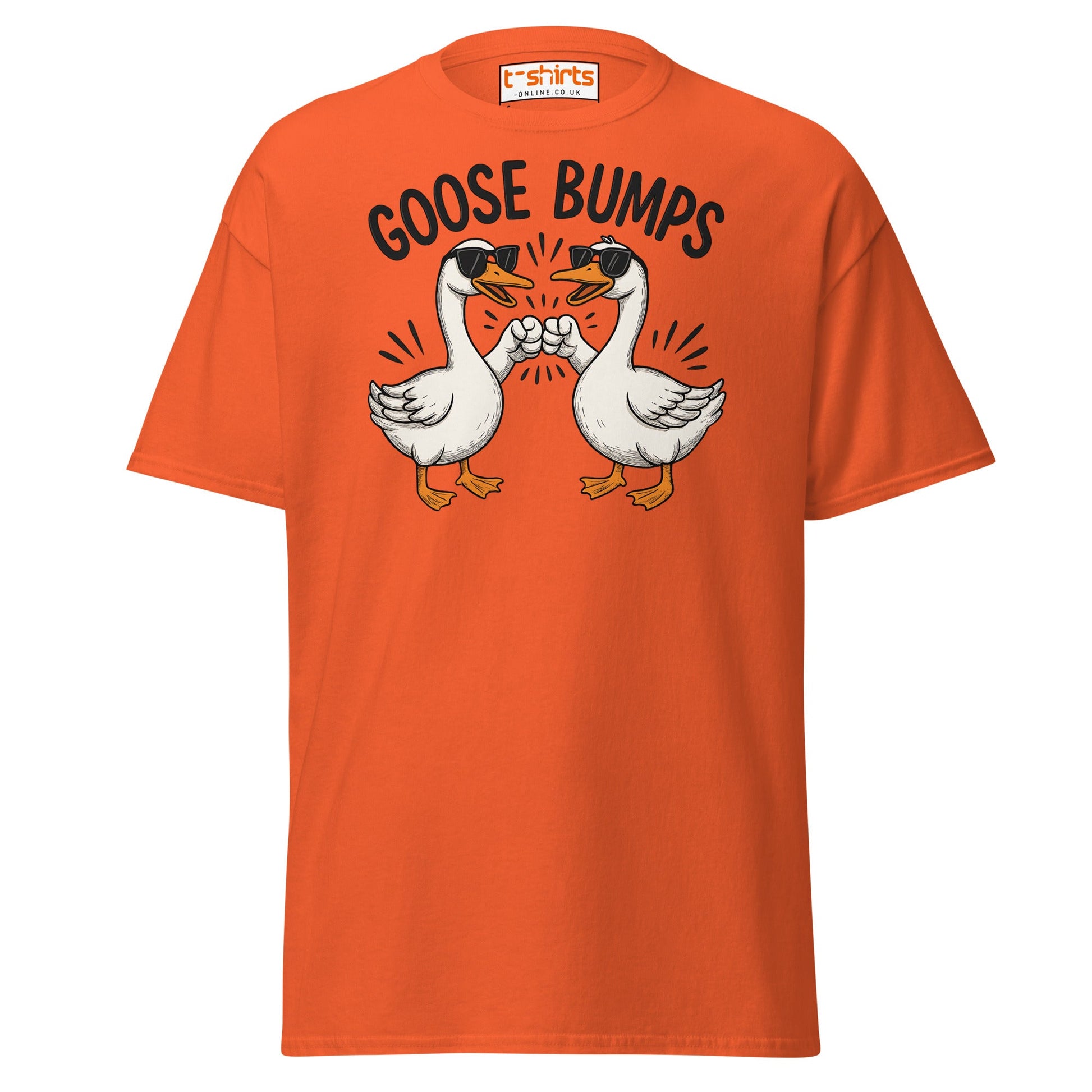 Goose Bumps Funny Goose Fist Bump T-Shirt - Orange - T-Shirts Online
